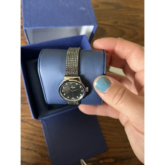 Swarovski Memories Crystal Mesh‎ Fabric Band Black Dreamy Women Watch 5200065 - Picture 7 of 7